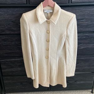 Gorgeous Cream/White St. John Knit Blazer